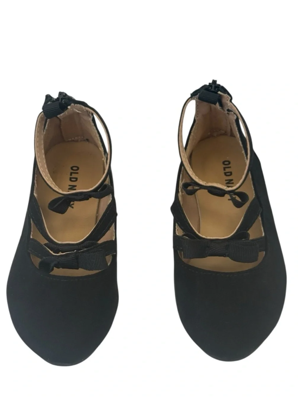 Old Navy Toddler Girls' 2 Pairs Black Flats Slip-On Shoes Casual Style, Size‎ 7